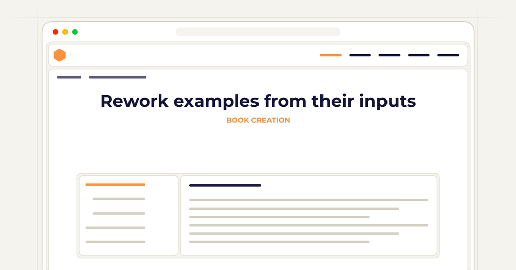 Symbolic review checklist for rework examples from their inputs