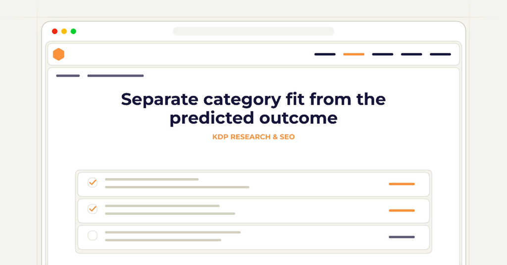 Symbolic publishing workflow for separate category fit from the predicted outcome