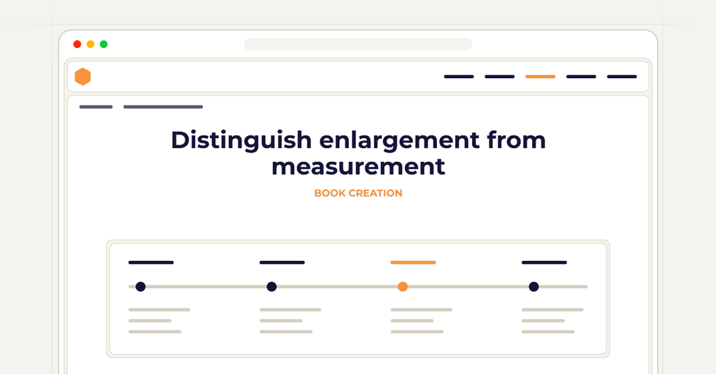 Symbolic review checklist for distinguish enlargement from measurement
