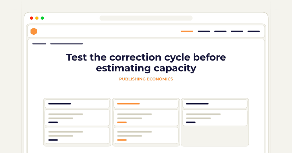 Symbolic review checklist for test the correction cycle before estimating capacity
