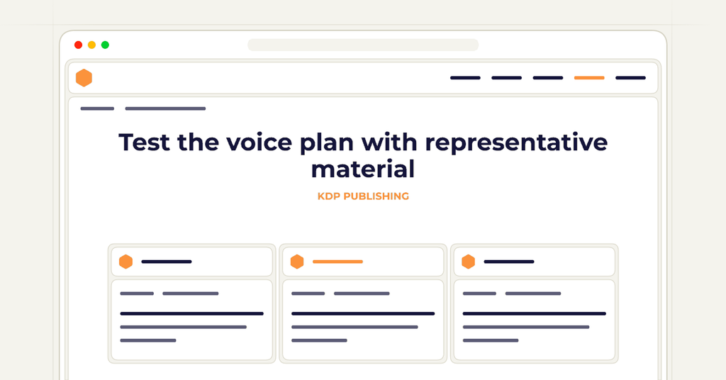 Symbolic review checklist for test the voice plan with representative material