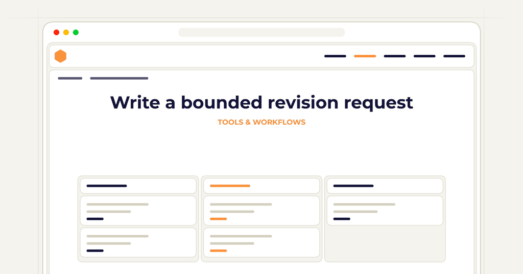 Symbolic review checklist for write a bounded revision request