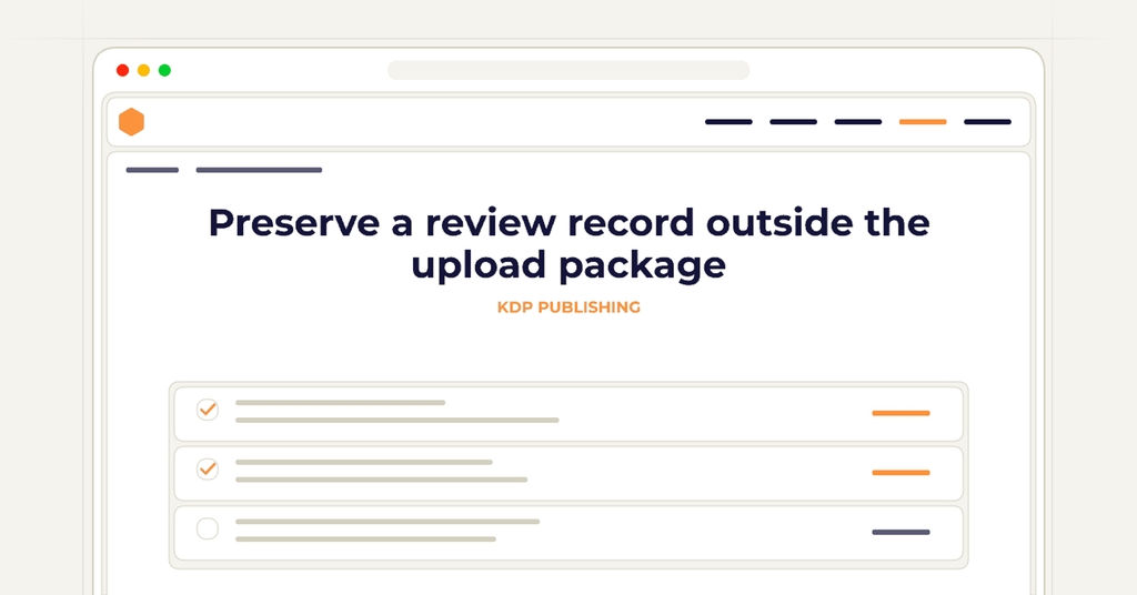 Symbolic publishing workflow for preserve a review record outside the upload package