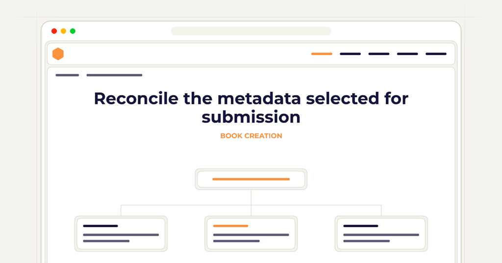 Symbolic review checklist for reconcile the metadata selected for submission
