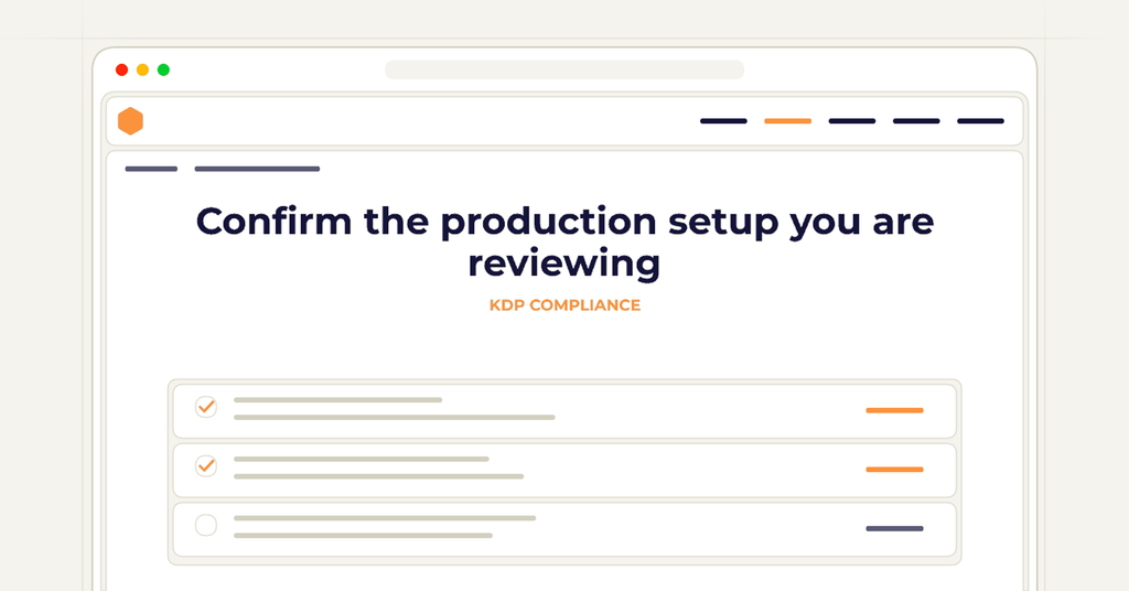 Symbolic publishing workflow for confirm the production setup you are reviewing