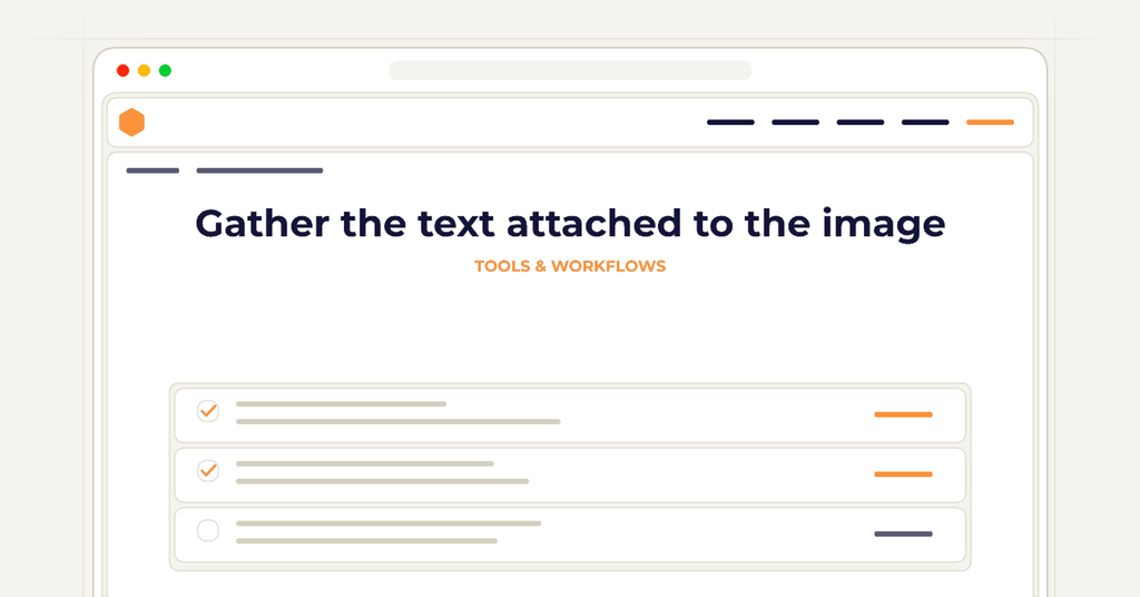 Symbolic publishing workflow for gather the text attached to the image