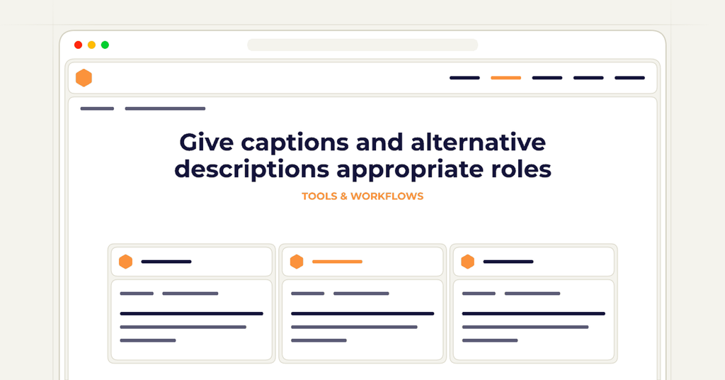 Symbolic review checklist for give captions and alternative descriptions appropriate roles