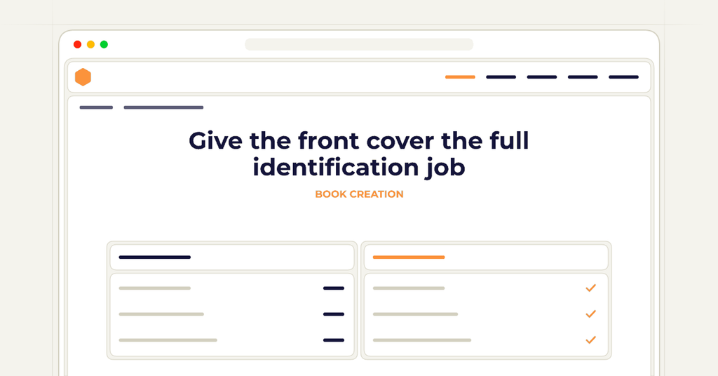 Symbolic publishing workflow for give the front cover the full identification job