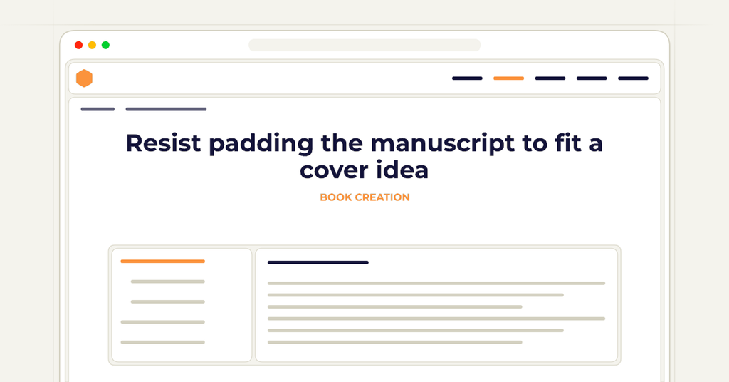 Symbolic review checklist for resist padding the manuscript to fit a cover idea