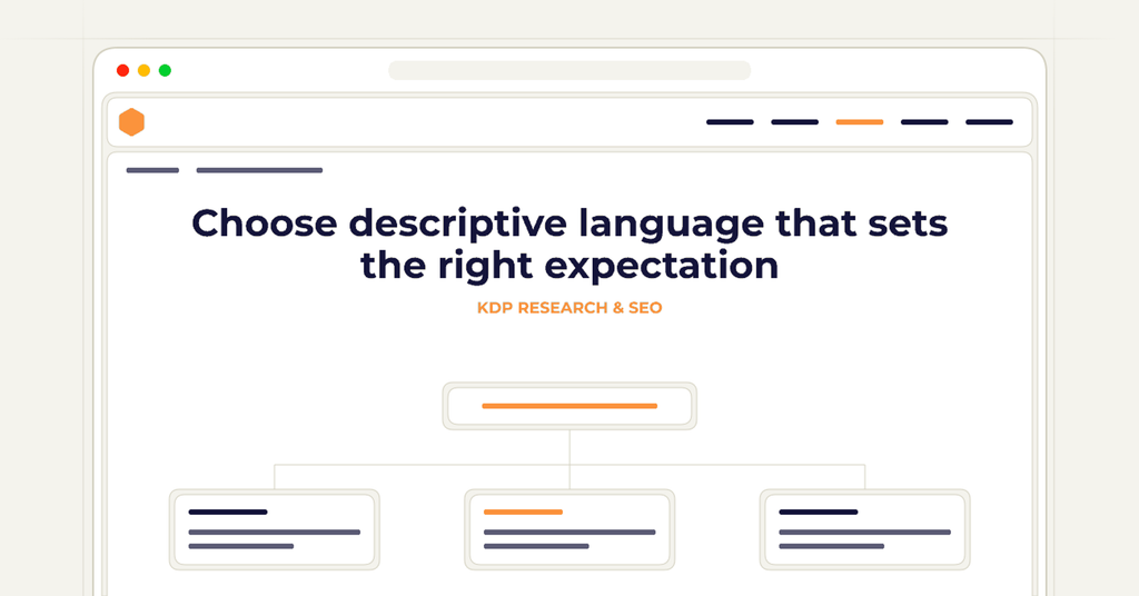 Symbolic review checklist for choose descriptive language that sets the right expectation