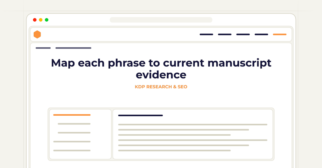 Symbolic publishing workflow for map each phrase to current manuscript evidence