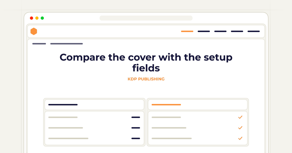 Symbolic review checklist for compare the cover with the setup fields