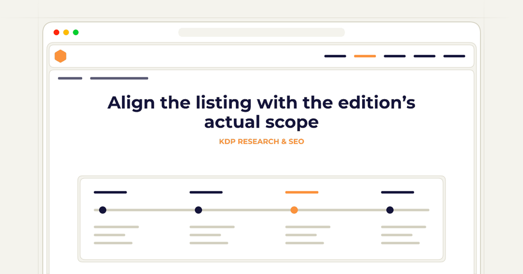 Symbolic review checklist for align the listing with the edition’s actual scope
