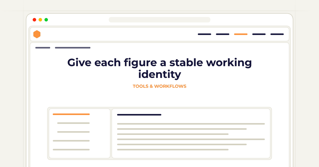 Symbolic publishing workflow for give each figure a stable working identity