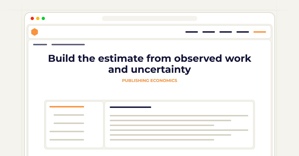 Symbolic review checklist for build the estimate from observed work and uncertainty