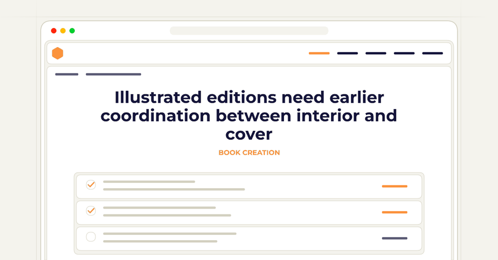Symbolic review checklist for illustrated editions need earlier coordination between interior and cover