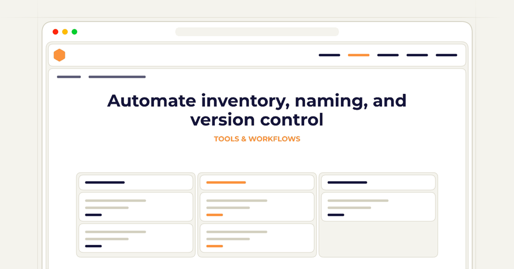 Symbolic publishing workflow for automate inventory, naming, and version control
