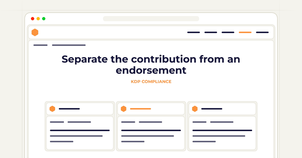 Symbolic publishing workflow for separate the contribution from an endorsement