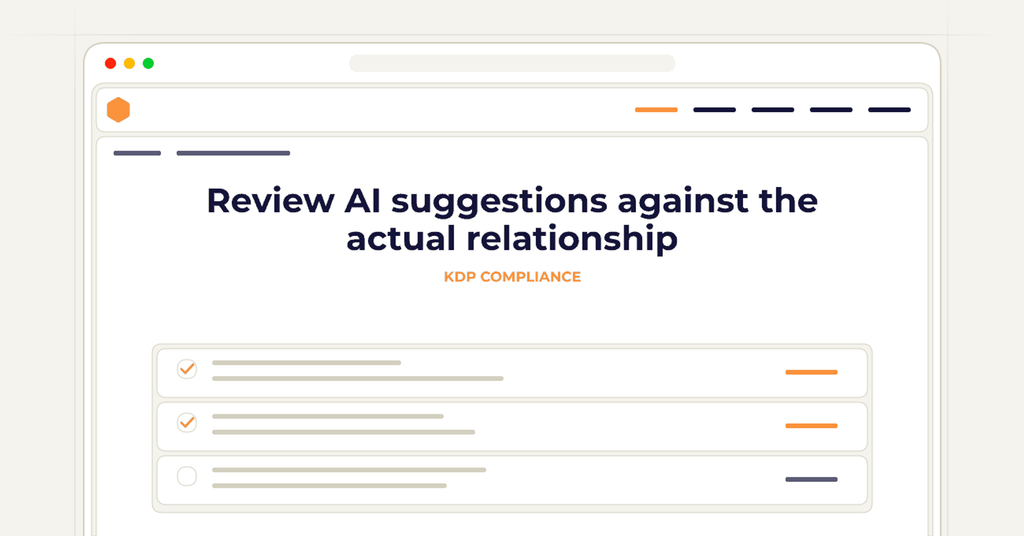 Symbolic review checklist for review ai suggestions against the actual relationship
