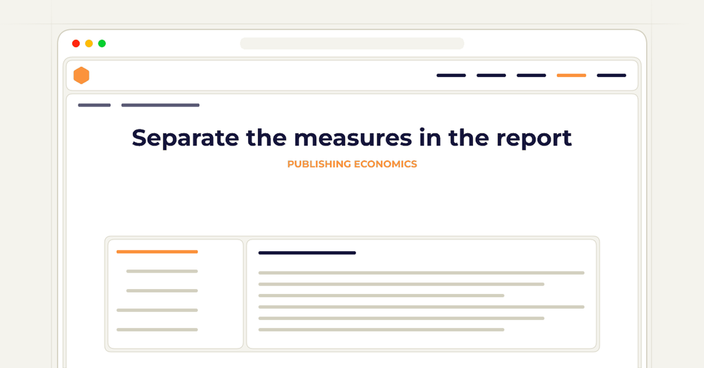 Symbolic publishing workflow for separate the measures in the report
