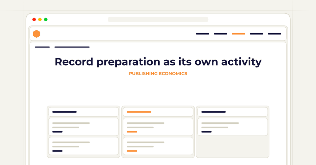 Symbolic publishing workflow for record preparation as its own activity