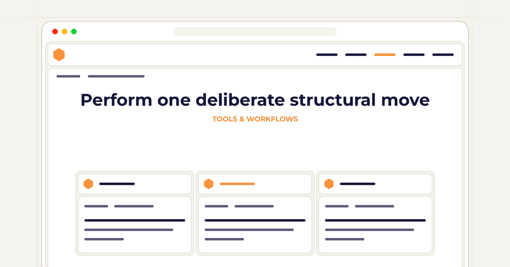 Symbolic publishing workflow for perform one deliberate structural move