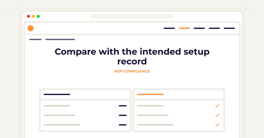 Symbolic review checklist for compare with the intended setup record