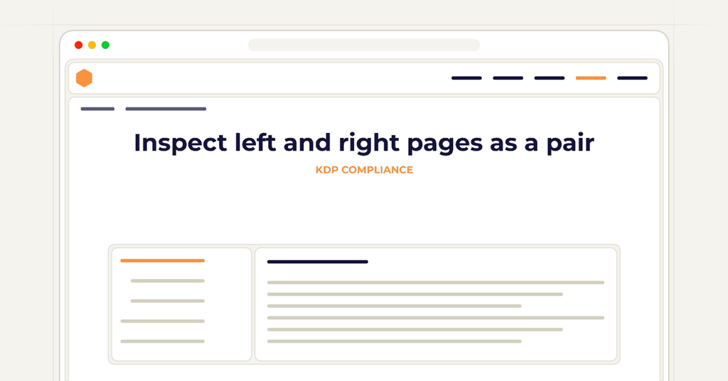 Symbolic publishing workflow for inspect left and right pages as a pair