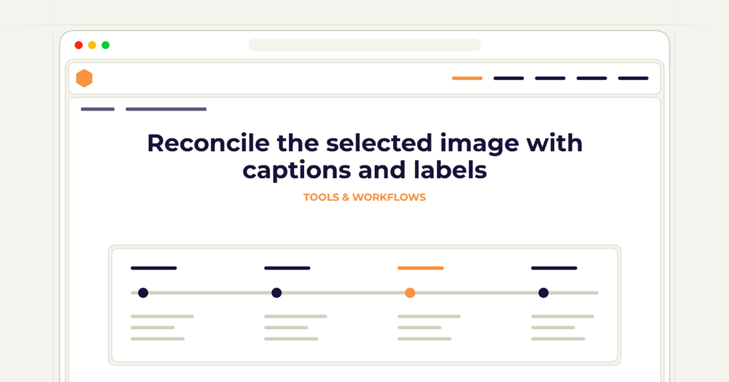 Symbolic review checklist for reconcile the selected image with captions and labels