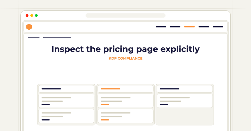 Symbolic review checklist for inspect the pricing page explicitly