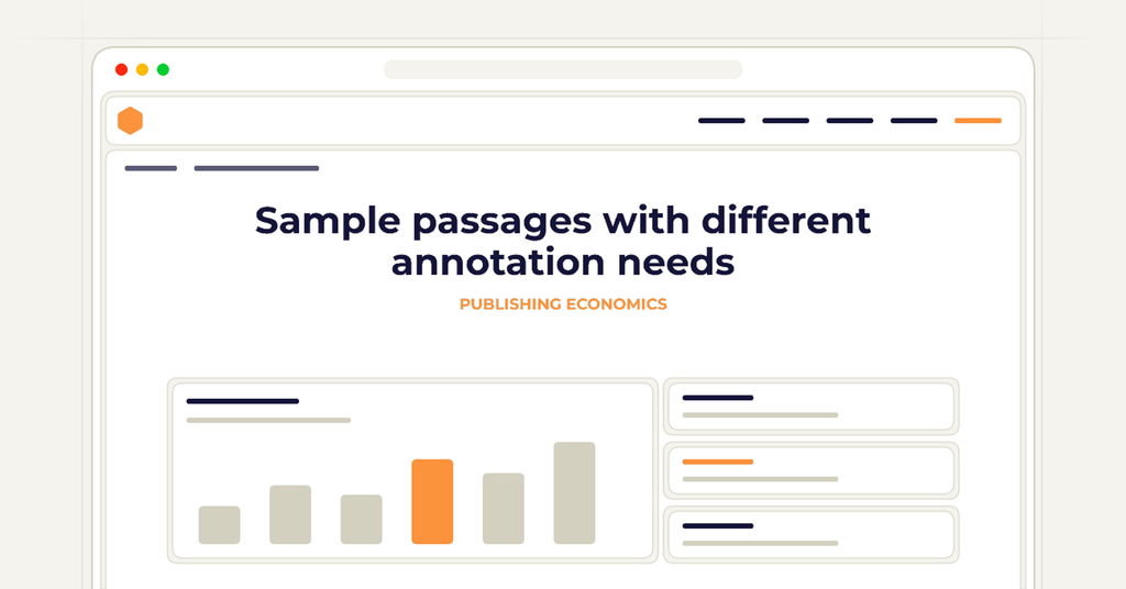 Symbolic publishing workflow for sample passages with different annotation needs