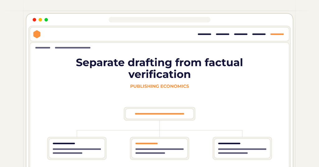 Symbolic review checklist for separate drafting from factual verification