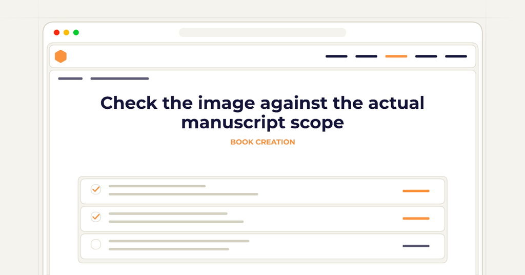 Symbolic review checklist for check the image against the actual manuscript scope