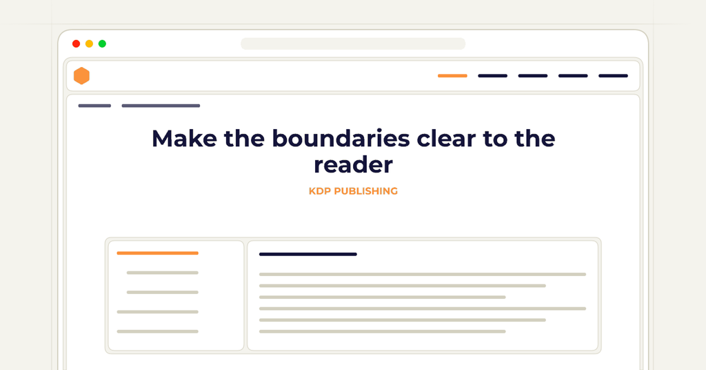 Symbolic review checklist for make the boundaries clear to the reader