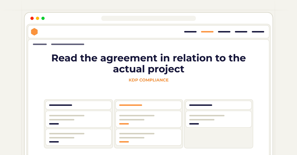 Symbolic publishing workflow for read the agreement in relation to the actual project
