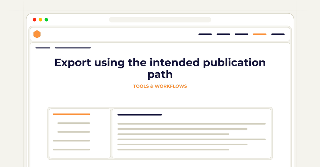 Symbolic review checklist for export using the intended publication path