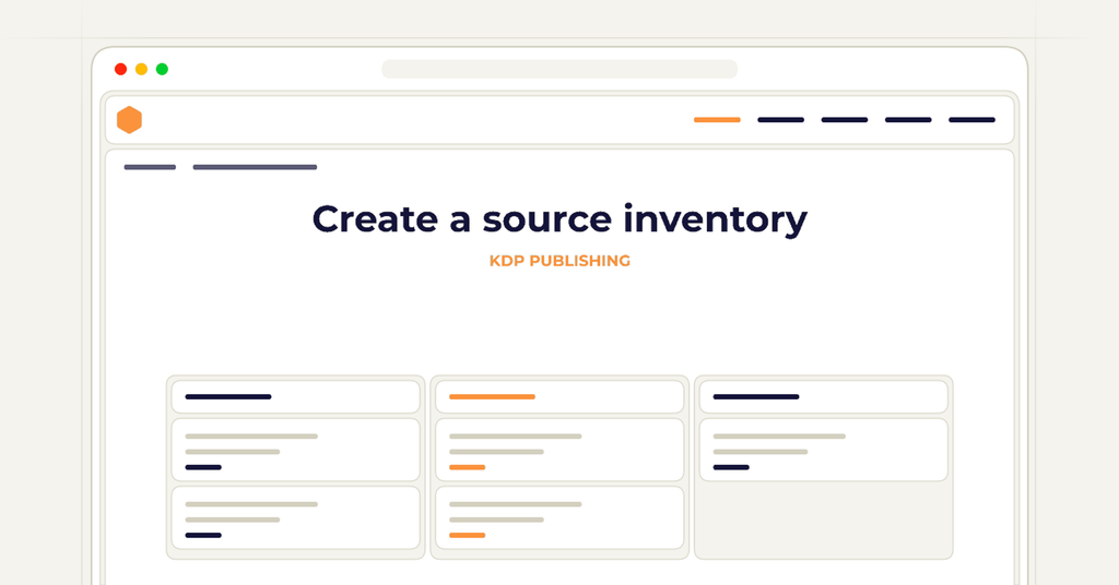 Symbolic publishing workflow for create a source inventory