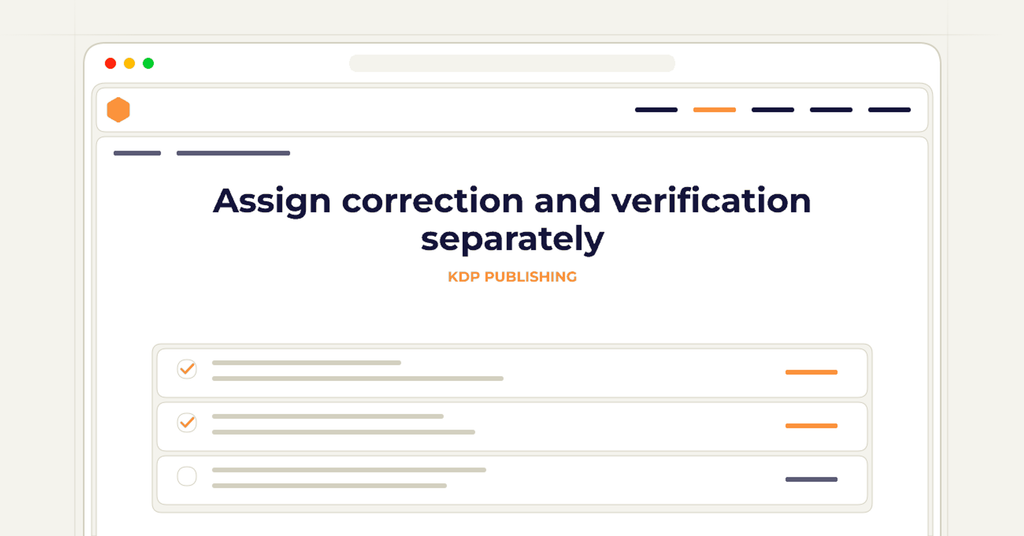 Symbolic review checklist for assign correction and verification separately