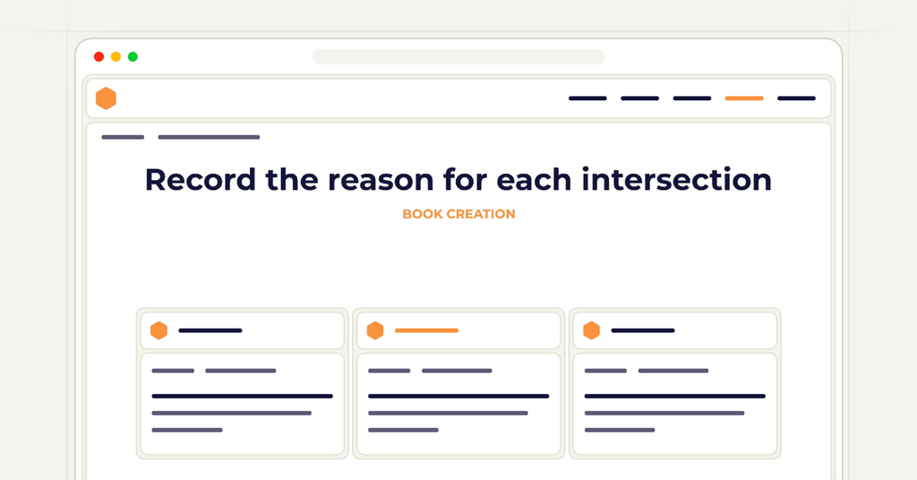 Symbolic review checklist for record the reason for each intersection