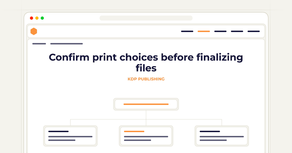 Symbolic publishing workflow for confirm print choices before finalizing files