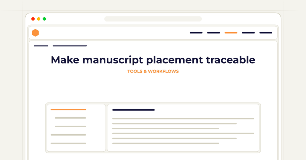 Symbolic review checklist for make manuscript placement traceable