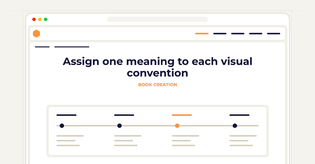 Symbolic publishing workflow for assign one meaning to each visual convention