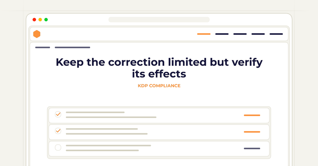 Symbolic review checklist for keep the correction limited but verify its effects