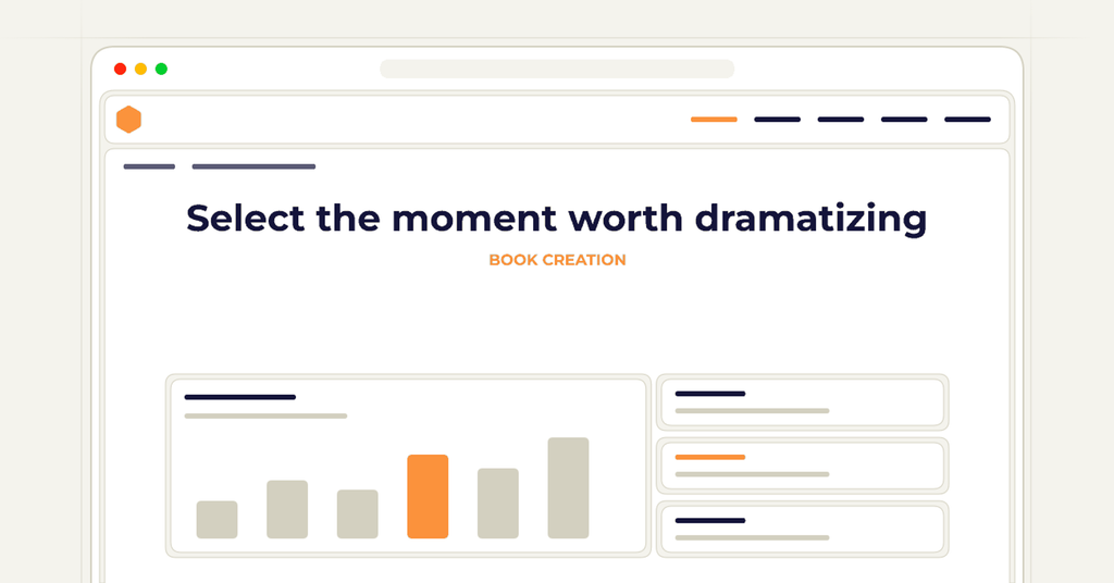 Symbolic publishing workflow for select the moment worth dramatizing
