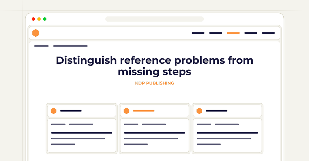 Symbolic review checklist for distinguish reference problems from missing steps