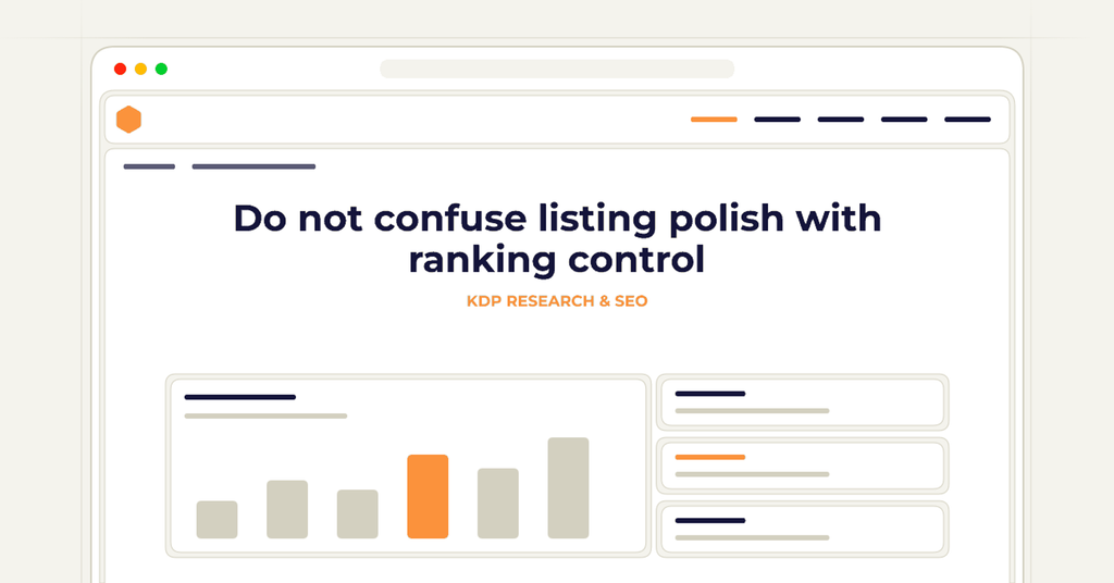 Symbolic review checklist for do not confuse listing polish with ranking control