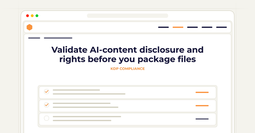Symbolic publishing workflow for validate ai-content disclosure and rights before you package files