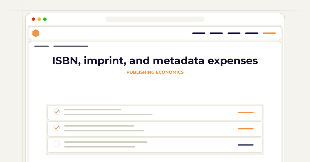Symbolic review checklist for isbn, imprint, and metadata expenses