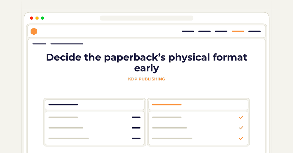 Symbolic publishing workflow for decide the paperback’s physical format early
