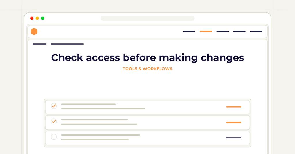 Symbolic publishing workflow for check access before making changes